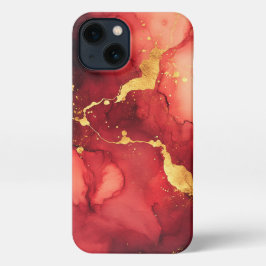 Prachtige rode alcohol art girly goud iPhone 13 hoesje