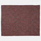 Prachtige rode & blauwe bloemenbatik fleece deken (Voorkant (Horizontaal))