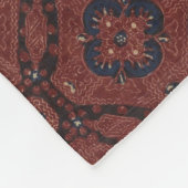 Prachtige rode & blauwe bloemenbatik fleece deken (Hoek)