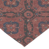 Prachtige rode & blauwe bloemenbatik tafelloper (Hoek)