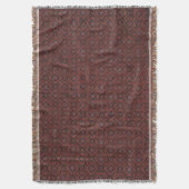 Prachtige rode & blauwe bloemenbatik werpdeken deken (Voorkant Verticaal)