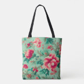 Prachtige rode bloemen en weelderige groene blader tote bag (Achterkant)