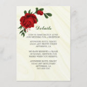 Prachtige rode bloemen groen details behuizing informatiekaartje (Voorkant)