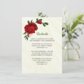 Prachtige rode bloemen groen details behuizing informatiekaartje (Staand voorkant)