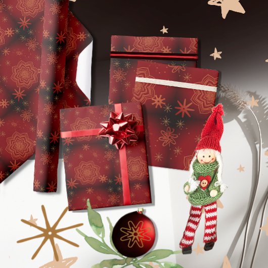 Prachtige rode, bordeauxrode bloemen cadeaupapier