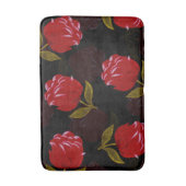 Prachtige rode doorschijnende rozen borduurpatrone badmat (Voorkant Verticaal)