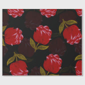 Prachtige rode doorschijnende rozen borduurpatrone cadeaupapier (Vlak)