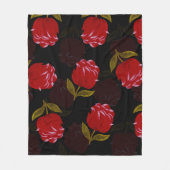 Prachtige rode doorschijnende rozen borduurpatrone fleece deken (Voorkant)