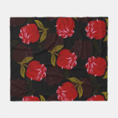 Prachtige rode doorschijnende rozen borduurpatrone fleece deken (Voorkant (Horizontaal))
