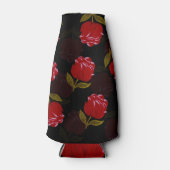 Prachtige rode doorschijnende rozen borduurpatrone flesjeskoeler (Voorkant)