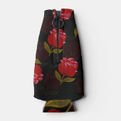 Prachtige rode doorschijnende rozen borduurpatrone flesjeskoeler (Achterkant)