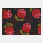 Prachtige rode doorschijnende rozen borduurpatrone inpakpapier vel (Voorkant)