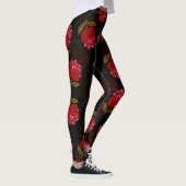Prachtige rode doorschijnende rozen borduurpatrone leggings (Rechts)