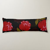 Prachtige rode doorschijnende rozen borduurpatrone lichaamskussen (Achterkant)