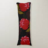 Prachtige rode doorschijnende rozen borduurpatrone lichaamskussen (Voorkant Verticaal)