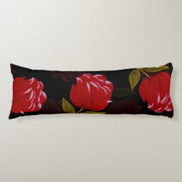 Prachtige rode doorschijnende rozen borduurpatrone lichaamskussen