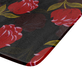 Prachtige rode doorschijnende rozen borduurpatrone snijplank