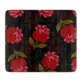 Prachtige rode doorschijnende rozen borduurpatrone snijplank (Voorkant)