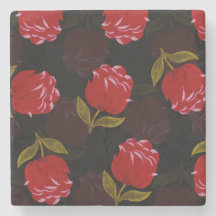 Prachtige rode doorschijnende rozen borduurpatrone