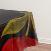 Prachtige rode doorschijnende rozen borduurpatrone tafelkleed (Voorbeeld)