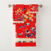 Prachtige rode draak bad handdoek (Insitu)