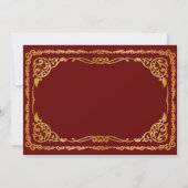 Prachtige rode elegante bruiloft kaart (Achterkant)