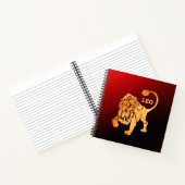 Prachtige Rode Leeuw Zodiac Notitieboek (Binnen)