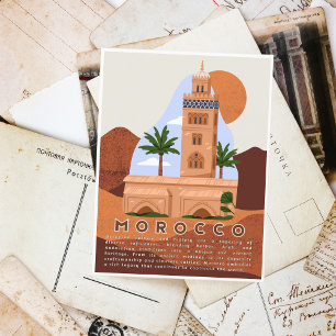 Prachtige rode Marrakech Koutoubia Medina Briefkaart