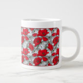 Prachtige rode papaver, zomerbloem grote koffiekop (Rechts)