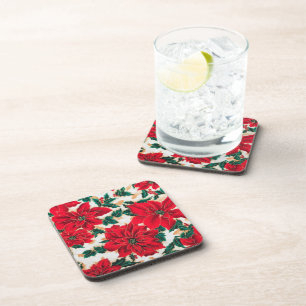 Prachtige rode poinsettia drankonderschotel bier onderzetter