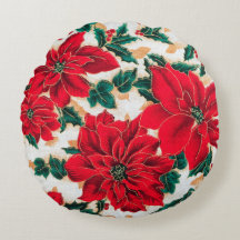 Prachtige rode poinsettia's ronde kussen