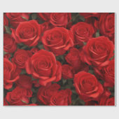 Prachtige rode roos bloemen cadeaupapier (Vlak)
