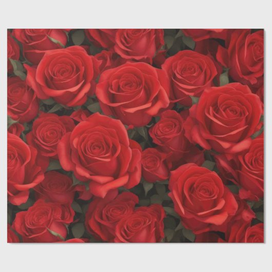 Prachtige rode roos bloemen cadeaupapier (Vlak)