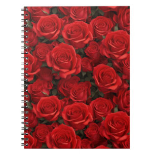 Prachtige rode roos bloemen notitieboek