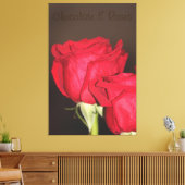 Prachtige rode roos foto canvas afdruk (Insitu (Woonkamer))