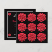 Prachtige rode rozen boeketten gelofte vernieuwing kaart (Voorkant / Achterkant)