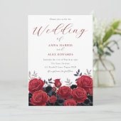 Prachtige rode rozen Elegante zilveren bruiloft Kaart (Staand voorkant)