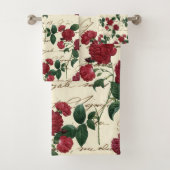 Prachtige rode rozen en klassieke  handschrift bad handdoek (Insitu)