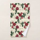 Prachtige rode rozen en klassieke  handschrift bad handdoek (Handdoek)