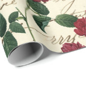 Prachtige rode rozen en klassieke handschrift cadeaupapier (Rol Hoek)