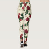 Prachtige rode rozen en klassieke  handschrift leggings (Achterkant)