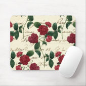 Prachtige rode rozen en klassieke  handschrift muismat (Met muis)