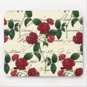 Prachtige rode rozen en klassieke  handschrift muismat (Voorkant)