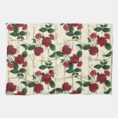 Prachtige rode rozen en klassieke  handschrift theedoek (Horizontaal)