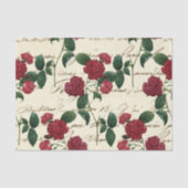 Prachtige rode rozen en klassieke  handschrift tissuepapier (Voorkant)