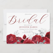 Prachtige rode rozen en zilver Vrijgezellenfeest Kaart (Voorkant)