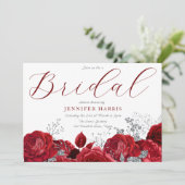 Prachtige rode rozen en zilver Vrijgezellenfeest Kaart (Staand voorkant)