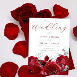 Prachtige rode rozen en zilverweddenschappen kaart<br><div class="desc">Prachtige rode rozen en een rondje met een zilveren bruiloft Romantic Wedding Zie bijpassend collectie in niche en nestwinkel Veel bedankt</div>