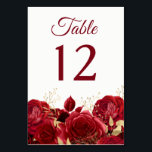 Prachtige rode rozen & gouden bruiloft of Quincean Kaart<br><div class="desc">Prachtige rode rozen & gouden bruiloft of Quinceanera tafelnummer Zie Niche en Nest winkel voor Set.</div>