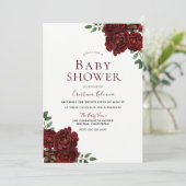 Prachtige rode rozen Romantisch Baby shower Kaart (Staand voorkant)